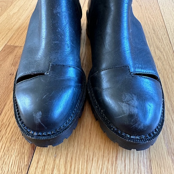 Jeffrey Campbell Great Moments Cut-Out Ankle Black Leather Booties - Picture 11 of 11